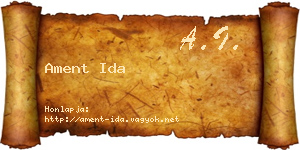 Ament Ida névjegykártya