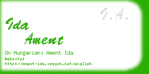 ida ament business card